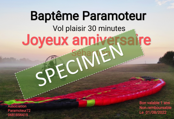 Bon cadeau specimen